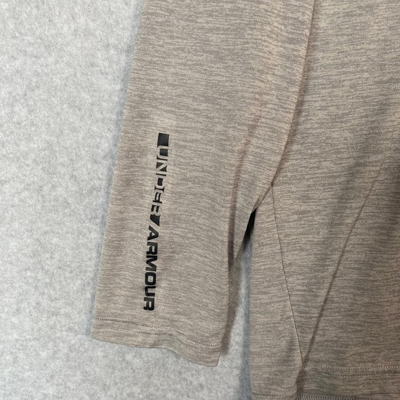 Under Armour Snap Button Heat Gear Long Sleeve Shirt Pullover Medium Loose Gray - Picture 2 of 7